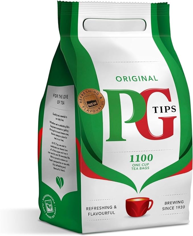 PG Tips One Cup Original Tea Bags - 1100 Count (Pack of 1) - Premium Quality Black Tea for a Perfect Brew