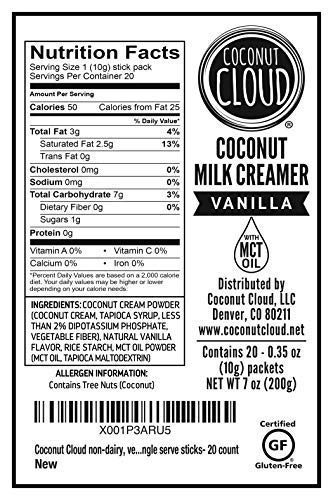 Coconut Cloud: Vegan Assorted Coffee Creamer Pack. Dairy Free, Made From Coconut Powder Milk With Mct Oil | 20 Each Of Original,