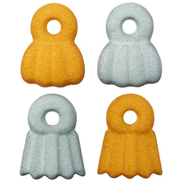 Gold and Silver Christmas Ornament Edible Sugar Cake Toppers, 24 Count