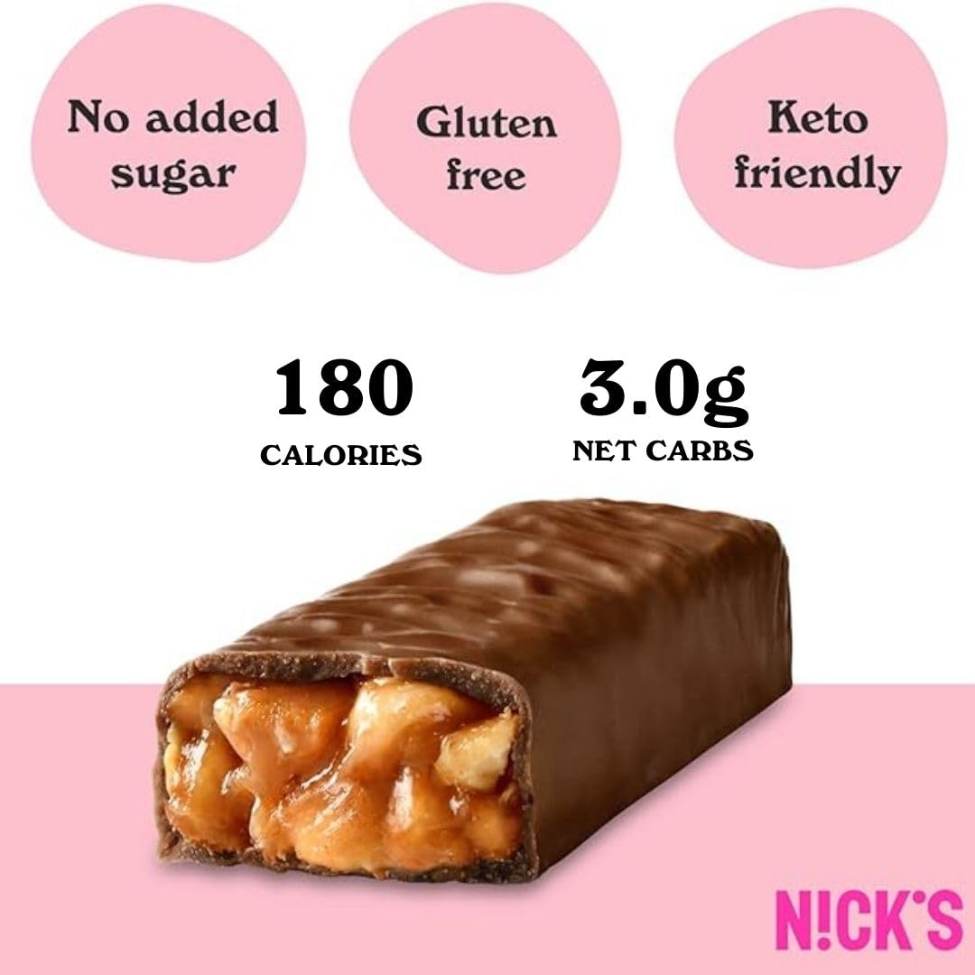 Nicks Keto Chocolate Candy Bars Variety Pack, No Added Sugar, Coconut, Gluten Free Sweets Low Carb Candy Snack Bar (Multipack 15