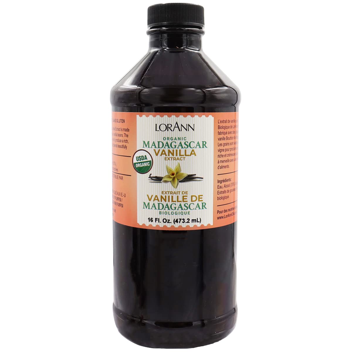 LorAnn Organic Madagascar Vanilla Extract 16 ounce bottle