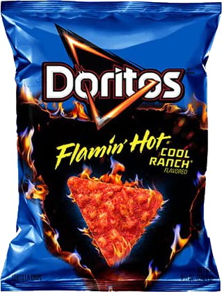 Dorito Doritos Cool Ranch Flamin' Hot Tortilla Chips, 1.75 Ounces (Pack Of 8), 1.75 Ounce (Pack Of 8)