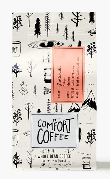 Mt. Comfort Coffee Guatemala Medium Roast, 12 Oz Bag - Sourced From Small, Guatemalan Coffee Farms - Flavor Notes Of Chocolate & Caramel - Roasted Whole Beans