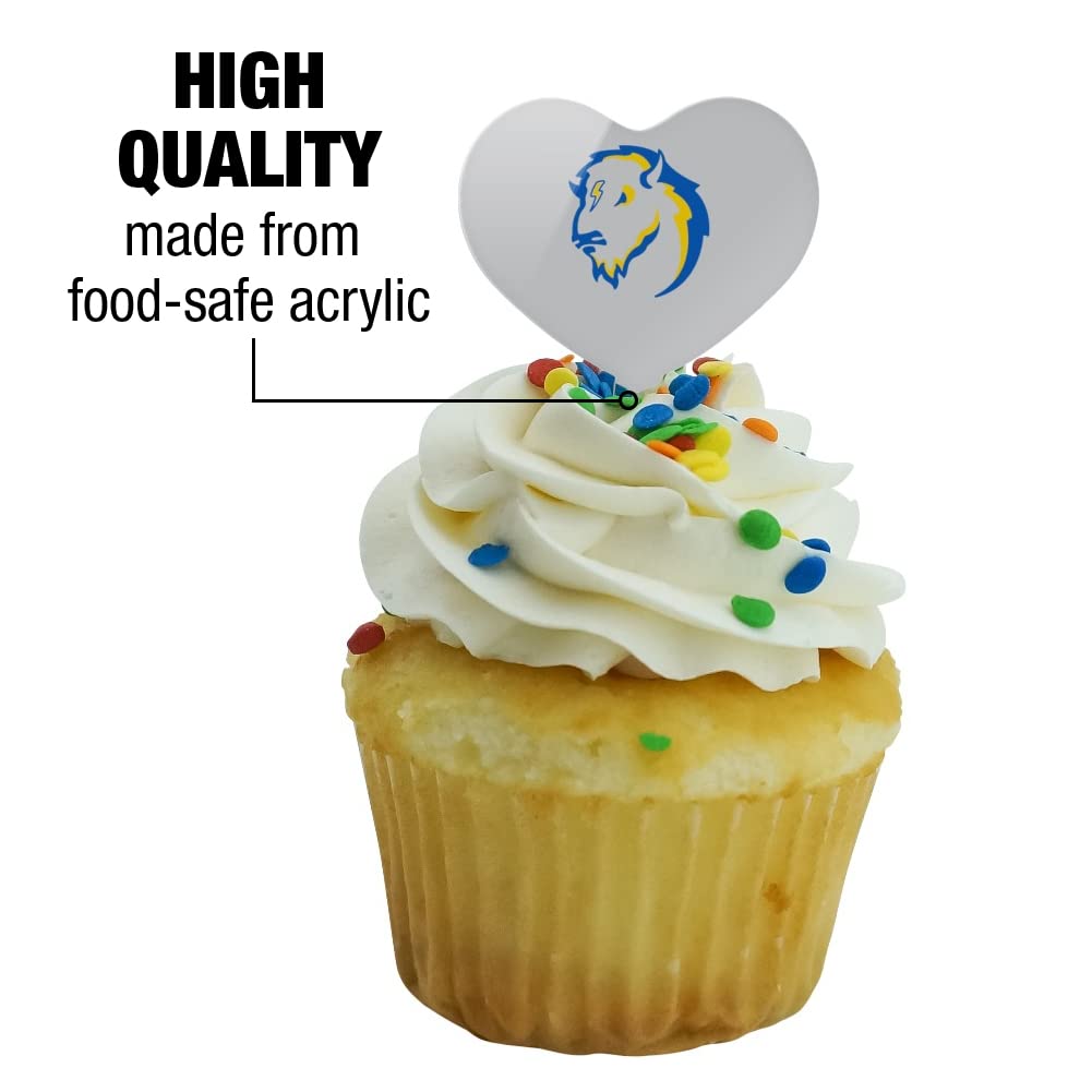 GRAPHICS & MORE Cupcake Toppers Set of 6 - Acrylic Heart Decoration - Southeastern Oklahoma State University - One Size