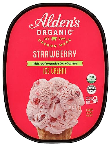 Aldens, Organic Strawberry Ice Cream, 48 oz (Frozen)