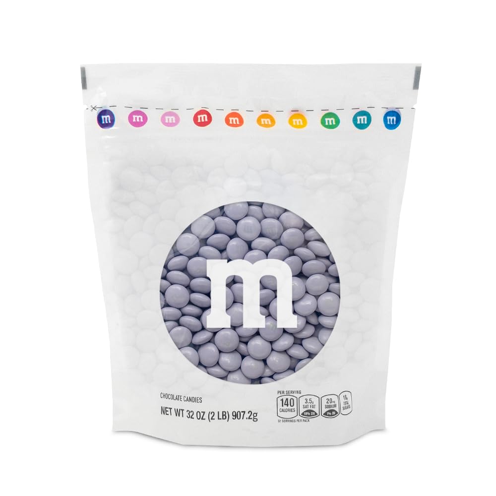 M&MS WORLD Light Purple Milk Chocolate Candy - 2lbs Resealable Purple Candy Pack for Easter, Mothers Day, Graduations, Birthday