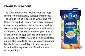 Krakus Sour Soup (Tetra Pak) 33.81 Fl Oz X 2 Pack / Zupa Zurek (Karton) 1 L X 2 Pack Made In Poland. Polish Traditional Easter S