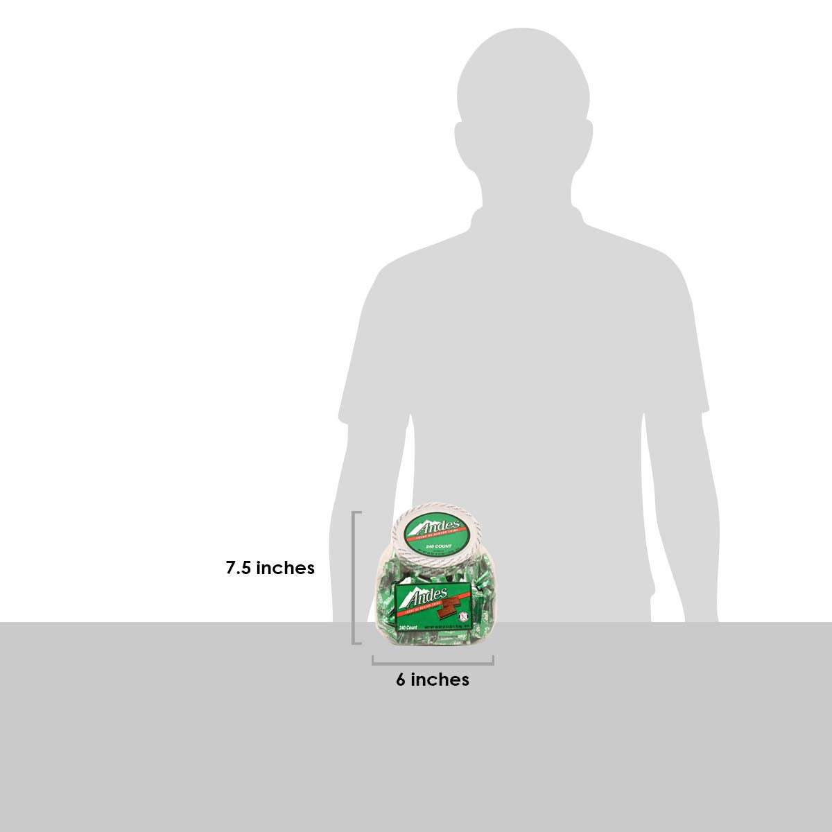 Andes Creme De Menthe Thin Mints - 2.5 Pounds Of Bulk After Dinner Mints - Rectangular Chocolate Sandwich Mint Candies - 40 Oz Tub, 240 Count