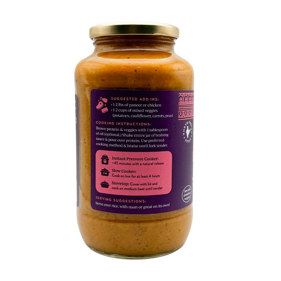 Hearth&Thyme Traditional Indian Curry Korma Braising Sauce 22.5 Oz Made With Fragrant Spices And Fresh Garlic And Ginger. Not An