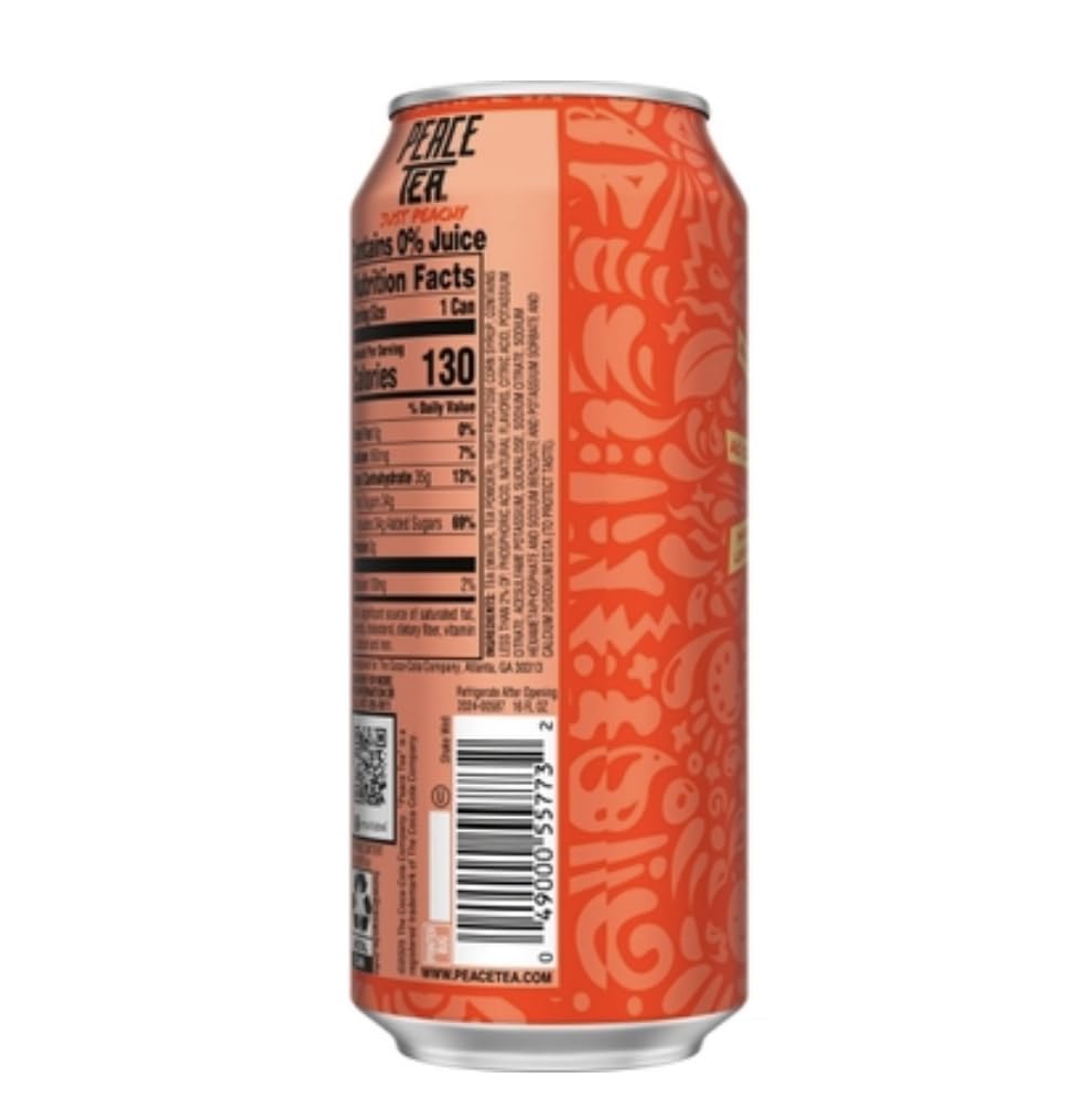 Peace Tea, 16 Fluid Ounces, 24 Count (Just Peachy)