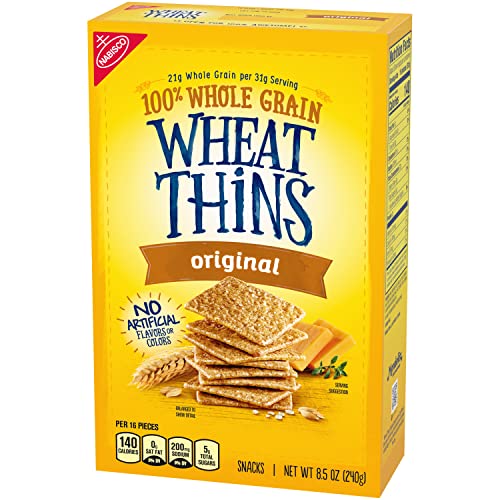 Wheat Thins Original Snacks, Whole Grain Wheat Crackers, Bulk Snack Crackers, 6-8.5 oz Boxes