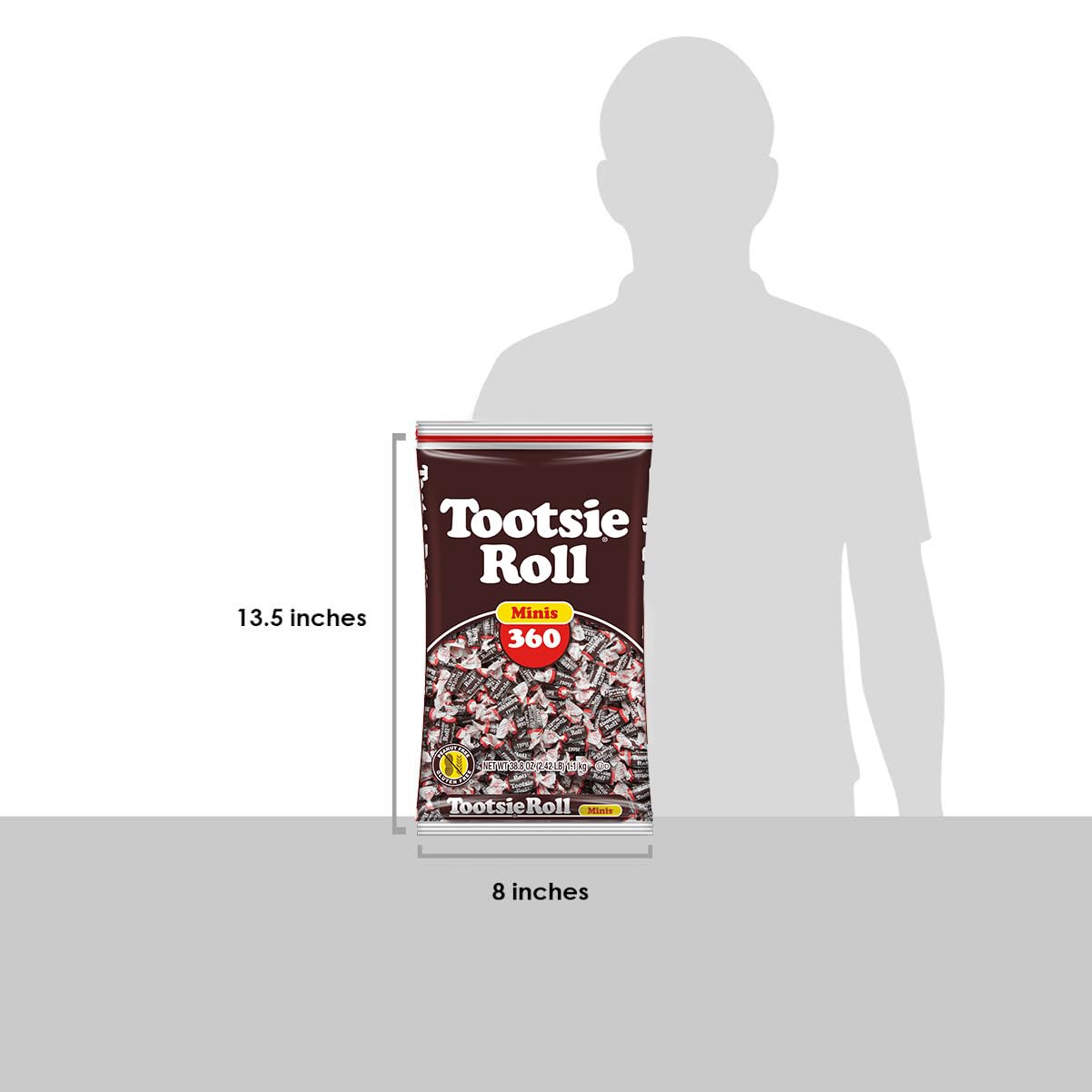 Tootsie Roll Midgees - Chewy Chocolate Gluten-Free Candy Minis - Bulk Bag of Individually Wrapped Candies for Kids, Parties, Cla