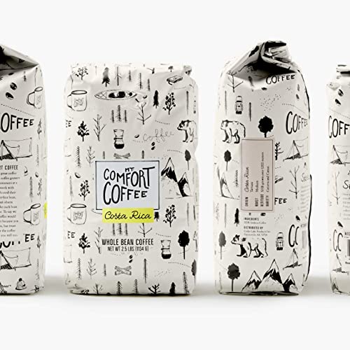 Mt. Comfort Coffee Costa Rica Medium Roast  2.5lb - Sourced From Local  Costa Rican Coffee Farms - Roasted Whole Bean