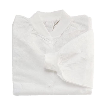 Dealmed Sms 3X-Large White Lab Coat - Disposable Medical Lab Coats, No Pockets, Breathable And Durable (Case Of 50)