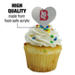 GRAPHICS & MORE Cupcake Toppers Set of 6, Acrylic, Heart Design, Bates College, One Size