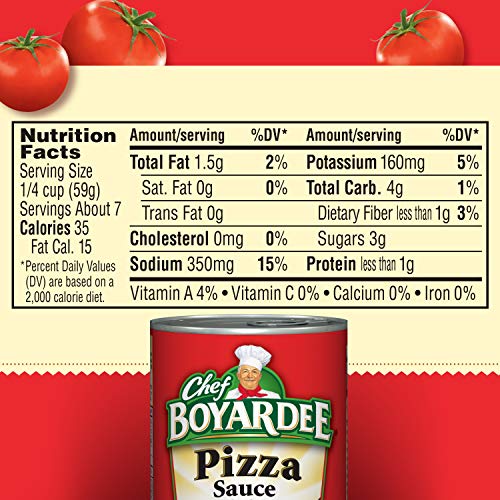 Chef Boyardee Pizza Sauce With Cheese, Pizza And Sauces, 15 Oz Can (12 Cans)