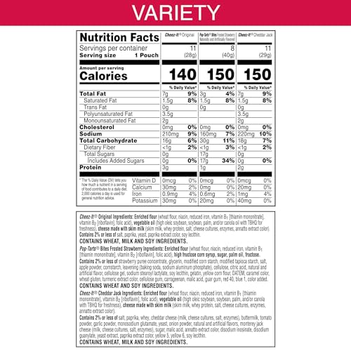 Kelloggs Snacks, Lunch Snacks, Kids Snacks, Grab n Go, Variety Pack, 33.42oz Box (30 Packs)