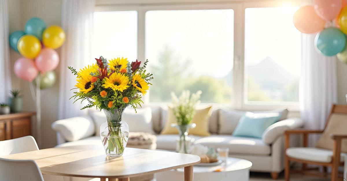 Stargazer Barn - Wildflower Bouquet (Includes Glass Vase) - Fresh Flowers For Delivery - Gift For Anniversary, Birthday, Congratulations, Get Well, Graduation, Sympathy