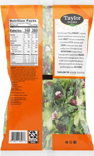 Taylor Farms, Organic Honey Citrus Chopped Salad Kit, 8.8 Ounce