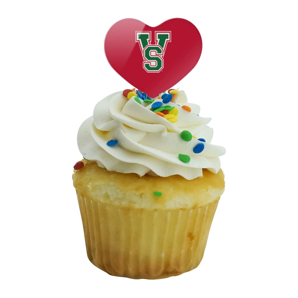 GRAPHICS & MORE Cupcake Picks Set of 6, Acrylic, Mississippi Valley State University, Heart Decoration, One Size