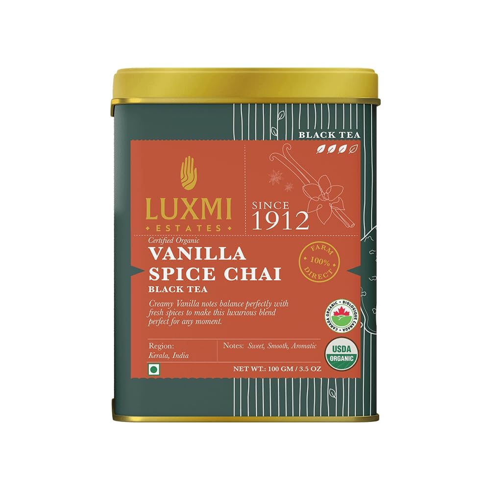 Luxmi Estates Loose Leaves Sleep Tea Gift Box - 1Pcs Valerian Dream, 1Pcs Vanilla Spice Chai, 1Pcs Bucket Infuser & 1Pcs Spoon
