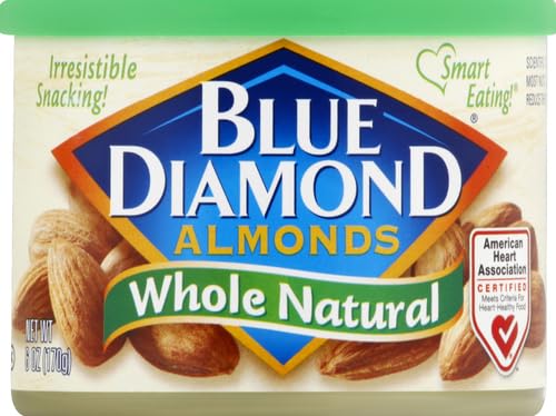 Blue Diamond Almonds, Raw Whole Natural, 6 Ounce (Pack of 4)