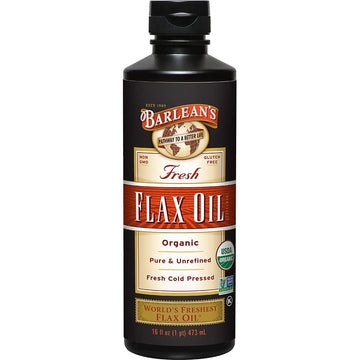 Barlean'S Organic Flaxseed Oil Liquid From Cold Pressed Flax Seeds, 7,640Mg Ala Omega 3 Fatty Acid Supplement For Joint And Hear