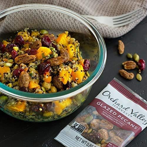 Orchard Valley Harvest Glazed Pecans Salad Toppers 0.85 Ounce Bags (Pack Of 15) With Cranberries And Pepitas Non-Gmo No Artifici