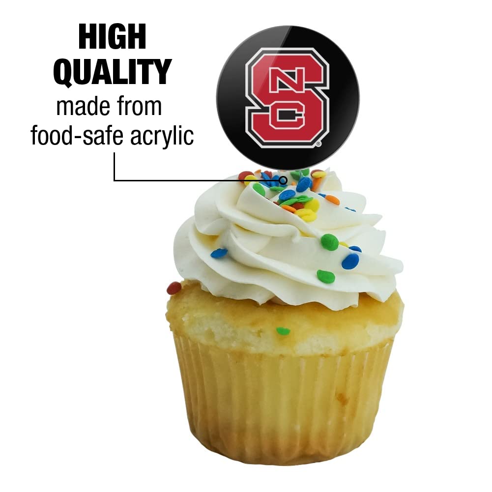 GRAPHICS & MORE Cupcake Picks Set of 6, NC State Secondary Logo, Multi Color, Acrylic, One Size