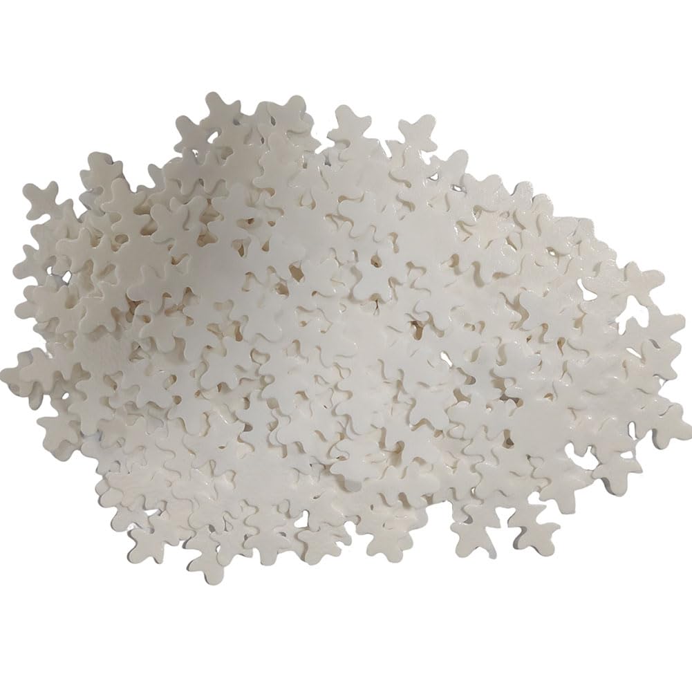 Homankit 50Pcs Edible Cupcake Toppers Snowflakes For Cake Decorating Christmas Winter Frozen Birthday Party Decoration White