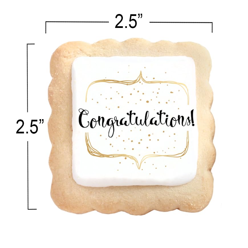 Congrats Cookies Party Favors Congratulations | 24 Pack Individually Wrapped | Cookie Treats Snacks Gifts Desserts for Guest Eng