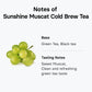 Osulloc Sunshine Muscat Cold Brew Tea, Sweet Muscat Flavored Iced Tea, Hydration Tea Packets (20Ea, 1.76Oz)