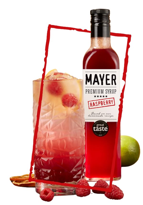 Mayer Raspberry Artisanal Syrup, All-Natural, Vegan, Gluten-Free, 16.9 Fl Oz