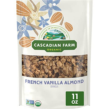 Cascadian Farm Organic Granola, French Vanilla Almond Cereal, Resealable Pouch, 11 Oz.
