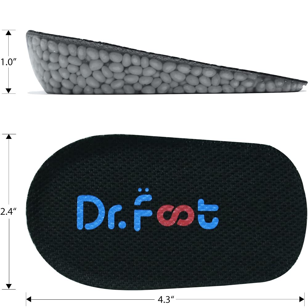 Dr. Foot'S Height Increase Insoles, Heel Cushion Inserts, Heel Lift Inserts For Leg Length Discrepancies (Small (1'' Height) | B