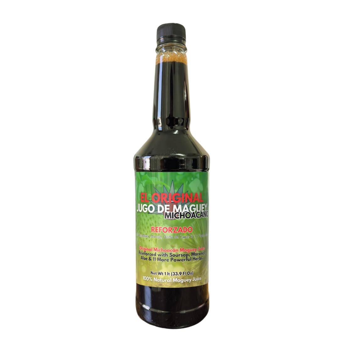 Maguey Juice - Jugo De Maguey ReforzadoWith Graviola Soursop, Moronel, Cancerina, Aloe - Michoacano Tarasco 1 lt (33.3Fl Oz) Asa