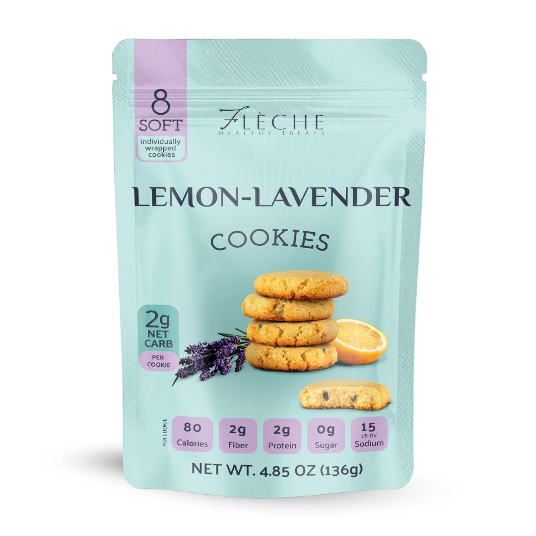 European Lemon-Lavender Cookies  Sugar Free  Vegan  Low Carb  Dairy Free  Gluten Free  Flche Healthy Treats  4.85Oz (Pack Of 1)