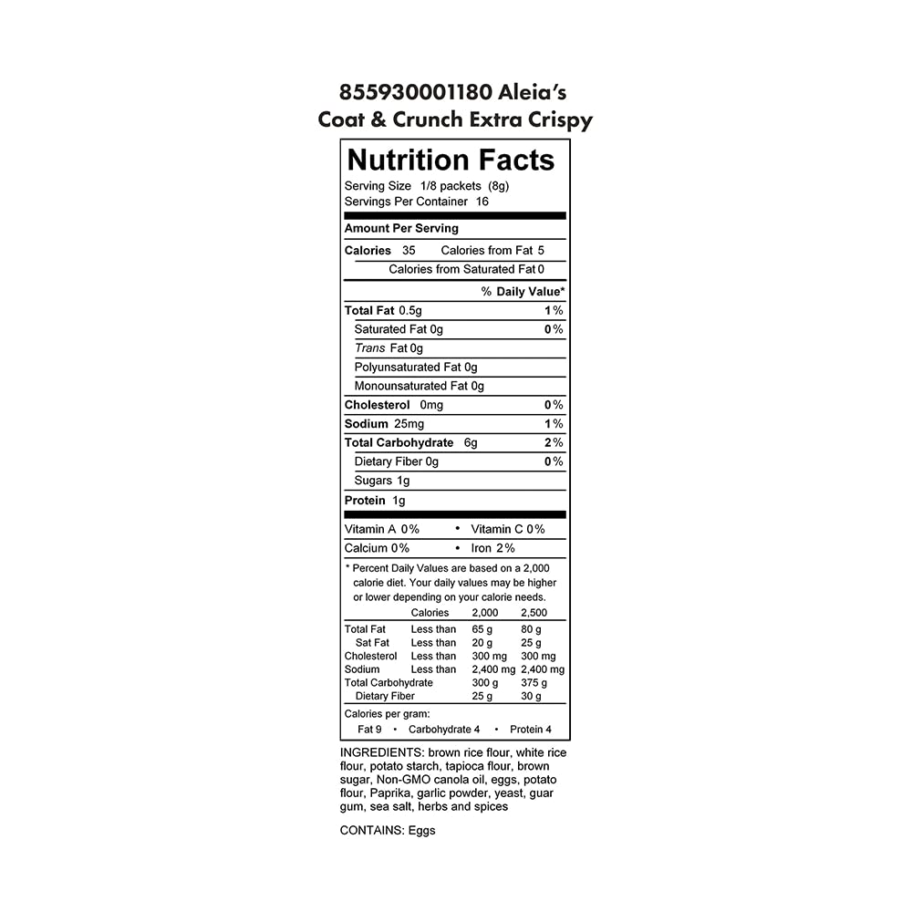Aleia'S Best. Taste. Ever. Extra Crispy Coat & Crunch - 4.5 Oz / 1 Pack - Crispy Breading For Poultry, Meat, Seafood, Vegetables