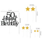 Pargleev Glittery 50Th Happy Birthday Cake Topper With Star,Personalised 50 Birthday Cake Toppers Party Decorations Party Suppli