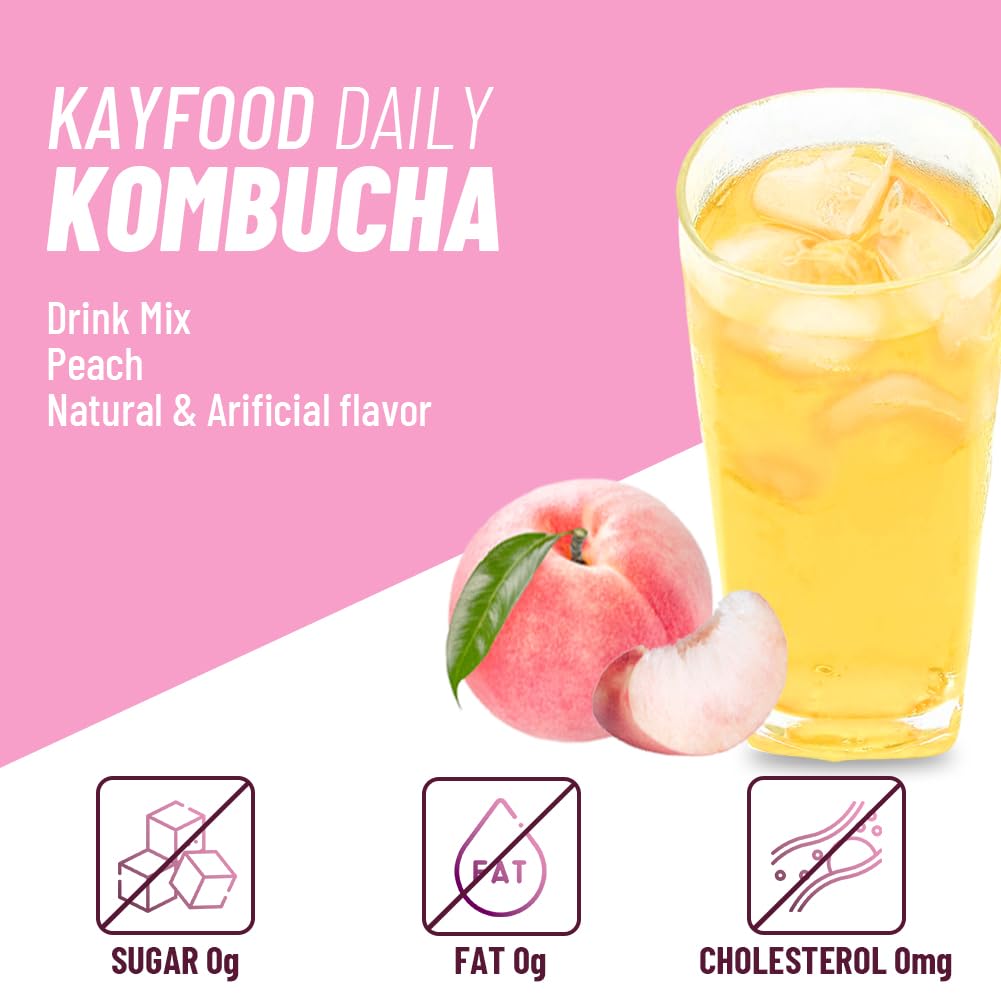 KAYFOOD Garden Daily Kombucha Tea Powdered Mix, Probiotics & Prebiotics, 20 Sticks with Bottle (3.52oz), Zero Sugar, Diet Bevera
