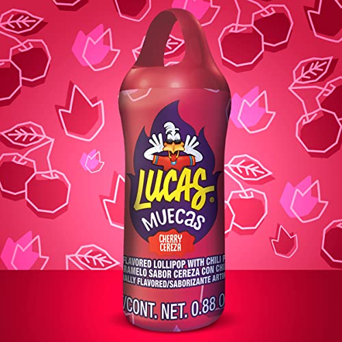 Lucas Muecas Cherry Flavor Lollipop With Chili Powder, 8.8 Ounce