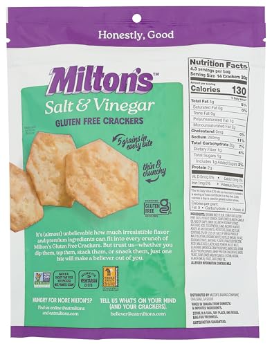 MILTONS CRAFT BAKERS Salt & Vinegar Baked Crackers, 4.5 OZ