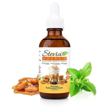 Stevia Select Butterscotch Stevia Flavored Liquid Stevia - Zero Calorie Coffee, Tea, Drink & Baking Sweetener, All-Natural, No E