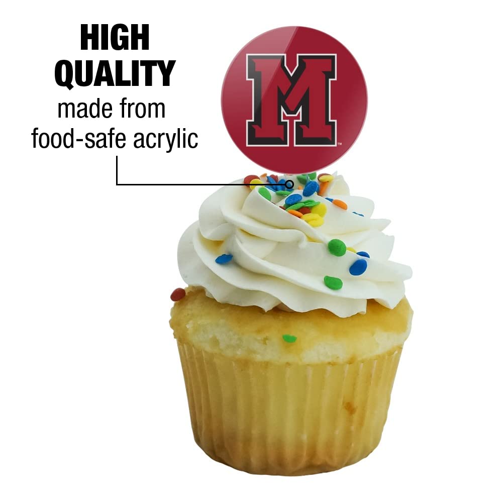Mansfield University Primary Logo Cupcake Picks Toppers Decoration Set Of 6