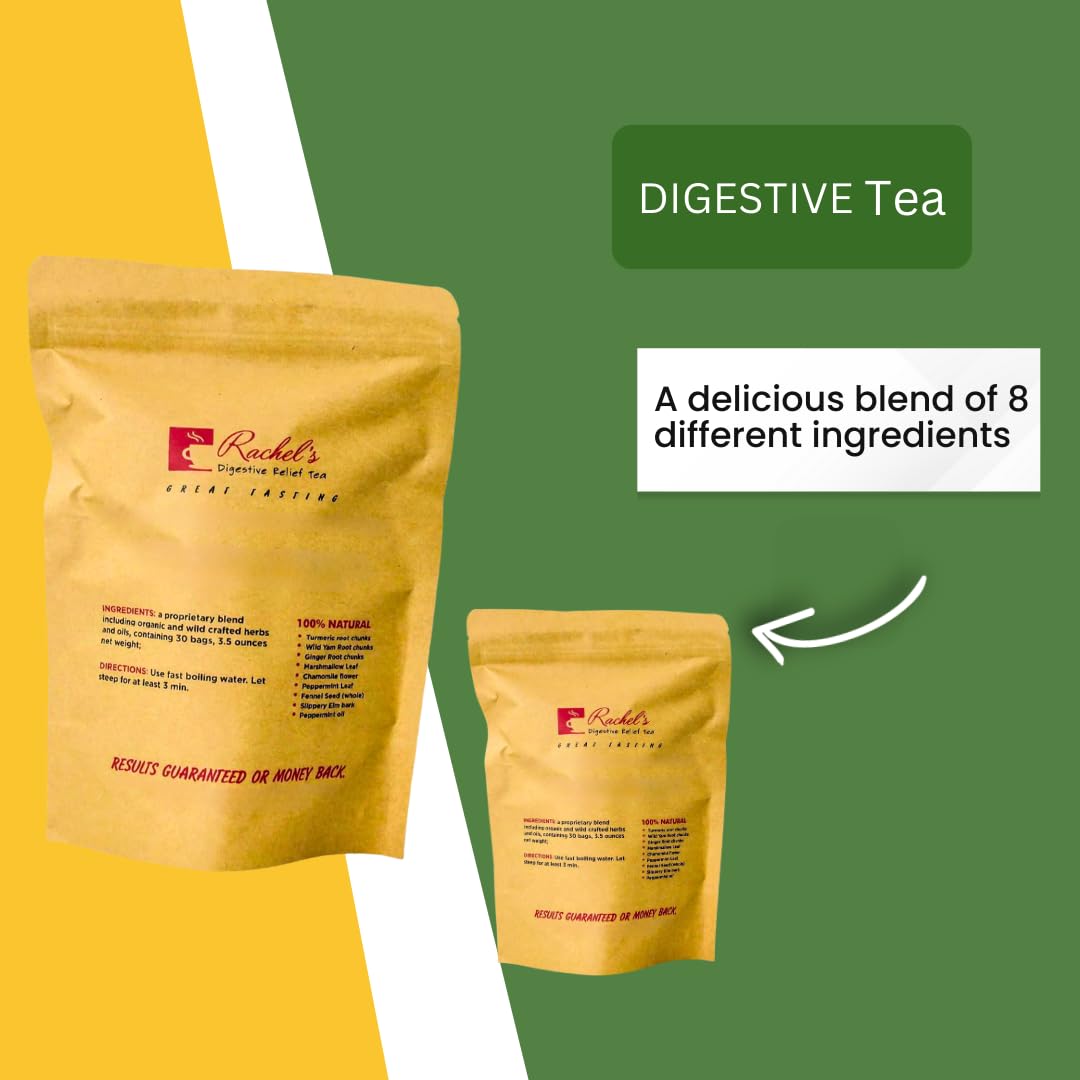 Rachel’s Tea Turmeric Ginger Herbal Tea Bags (60 Bags/120 Cups) - 8.1oz