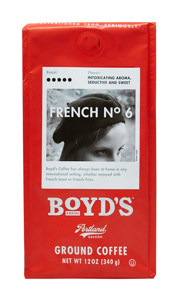 Boyd's Coffee French No. 6 Dark Roast – 100% Arabica Ground Coffee – Rich & Full-Flavored – 12 oz.