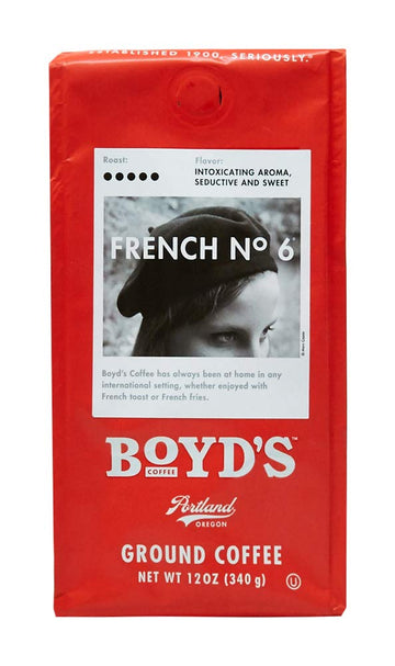 Boyd's Coffee French No. 6 Dark Roast – 100% Arabica Ground Coffee – Rich & Full-Flavored – 12 oz.