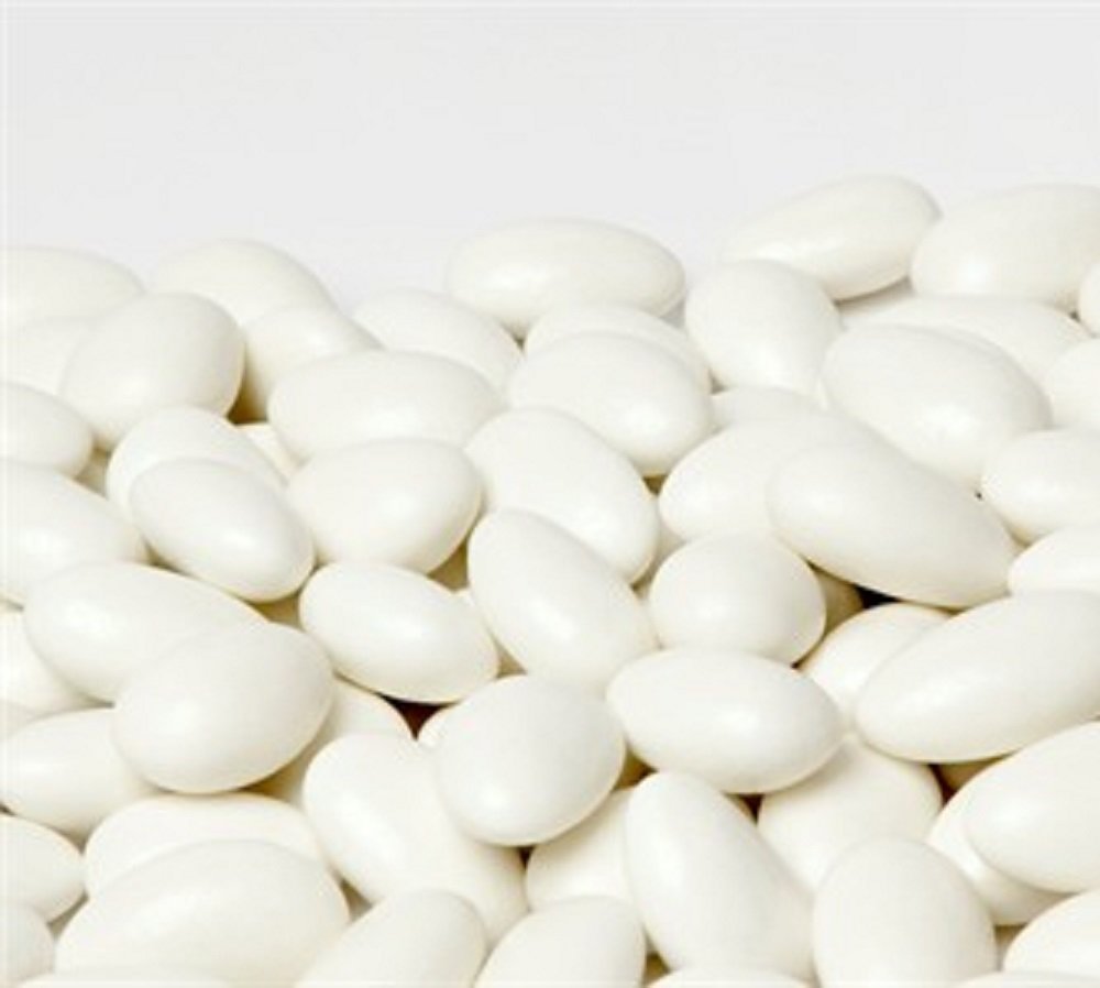 White Jordan Almonds by Its Delish, 1 LB Bulk | Sugared Almond Nut with Sweet Hard Candy Coating - Bulk Wedding Favors, Bridal a