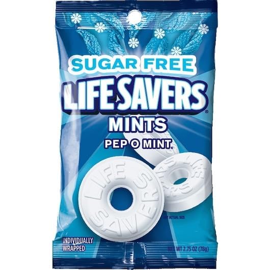 Life Savers Sugar Free Variety Pack - Pack of 2 - One of Each Flavor - Wint O Green and Pep O Mint - Delicious Variety - Perfect