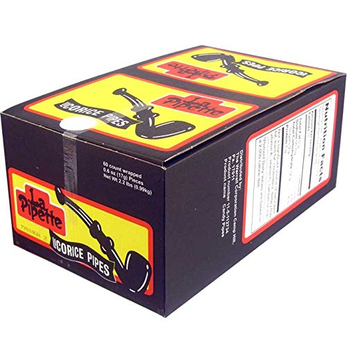 Licorice smoky aroma La Pipette Black Licorice Candy 60 Count Box - Black